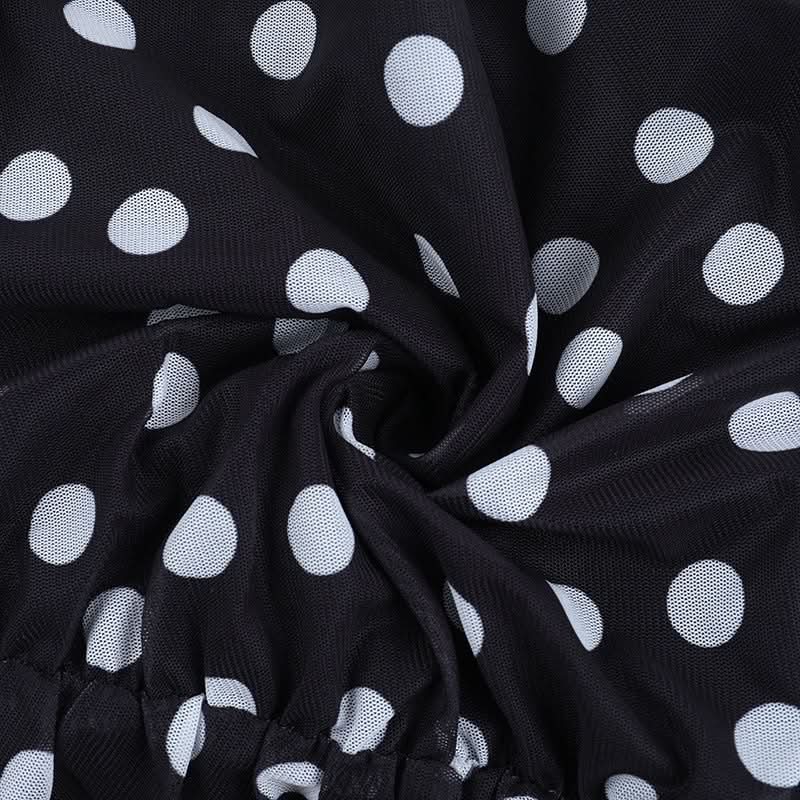 Polka dot halter ruched v neck self tie mini dress | Festival Outfits Women
