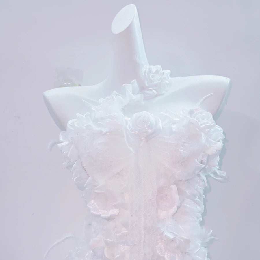 One shoulder lace hem flower applique mini dress | Festival Outfits Women