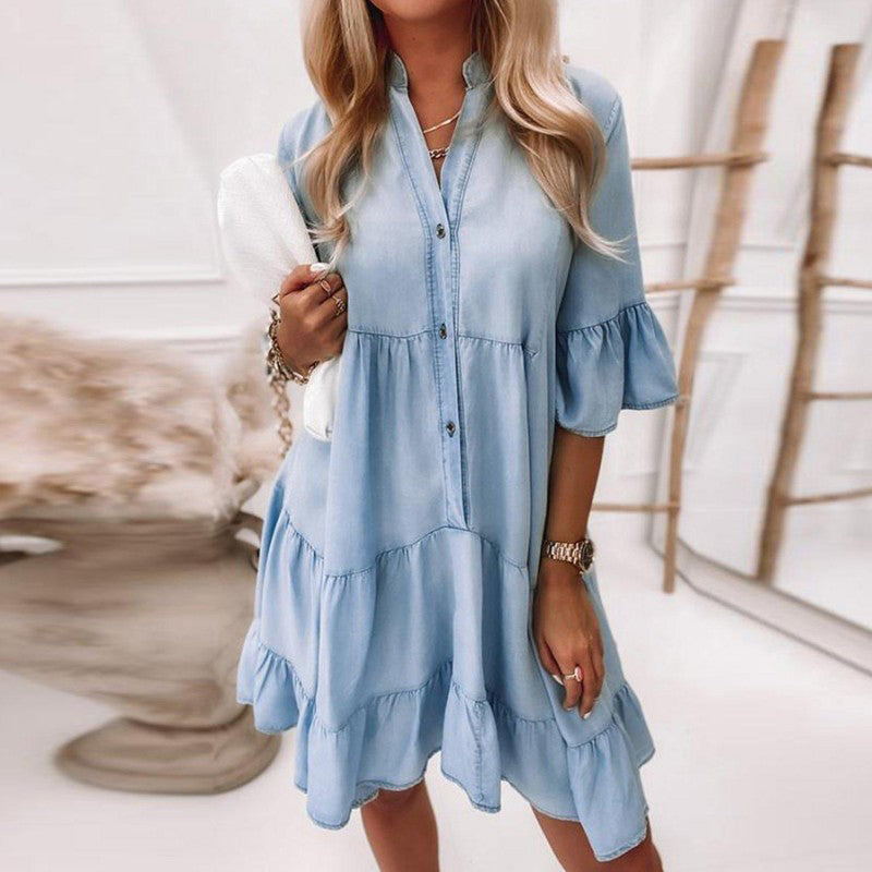 Faryn - Soft Cotton Summer Midi Dress for Women