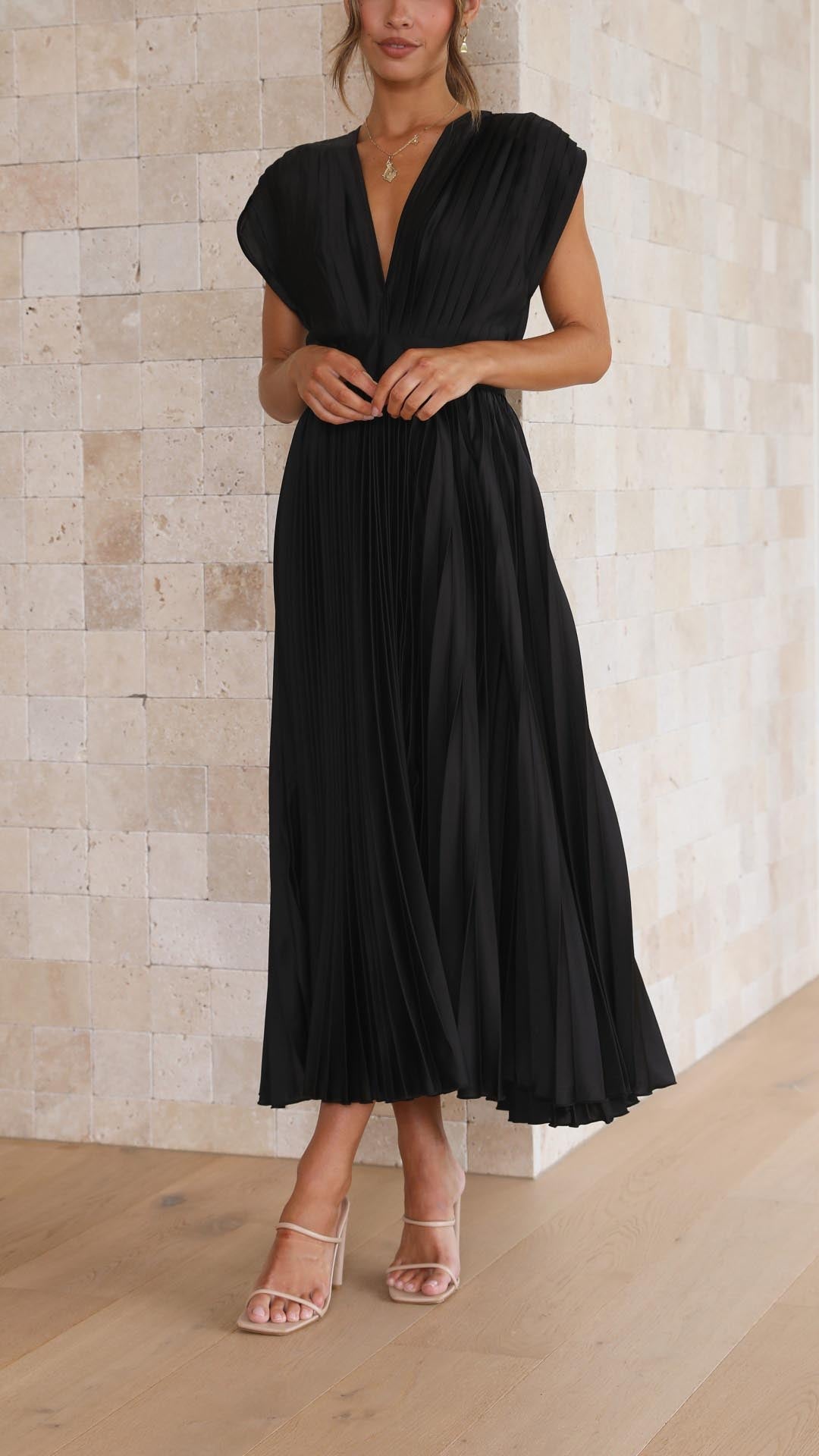 Maisyn - Elegant Satin Midi Dress for Women