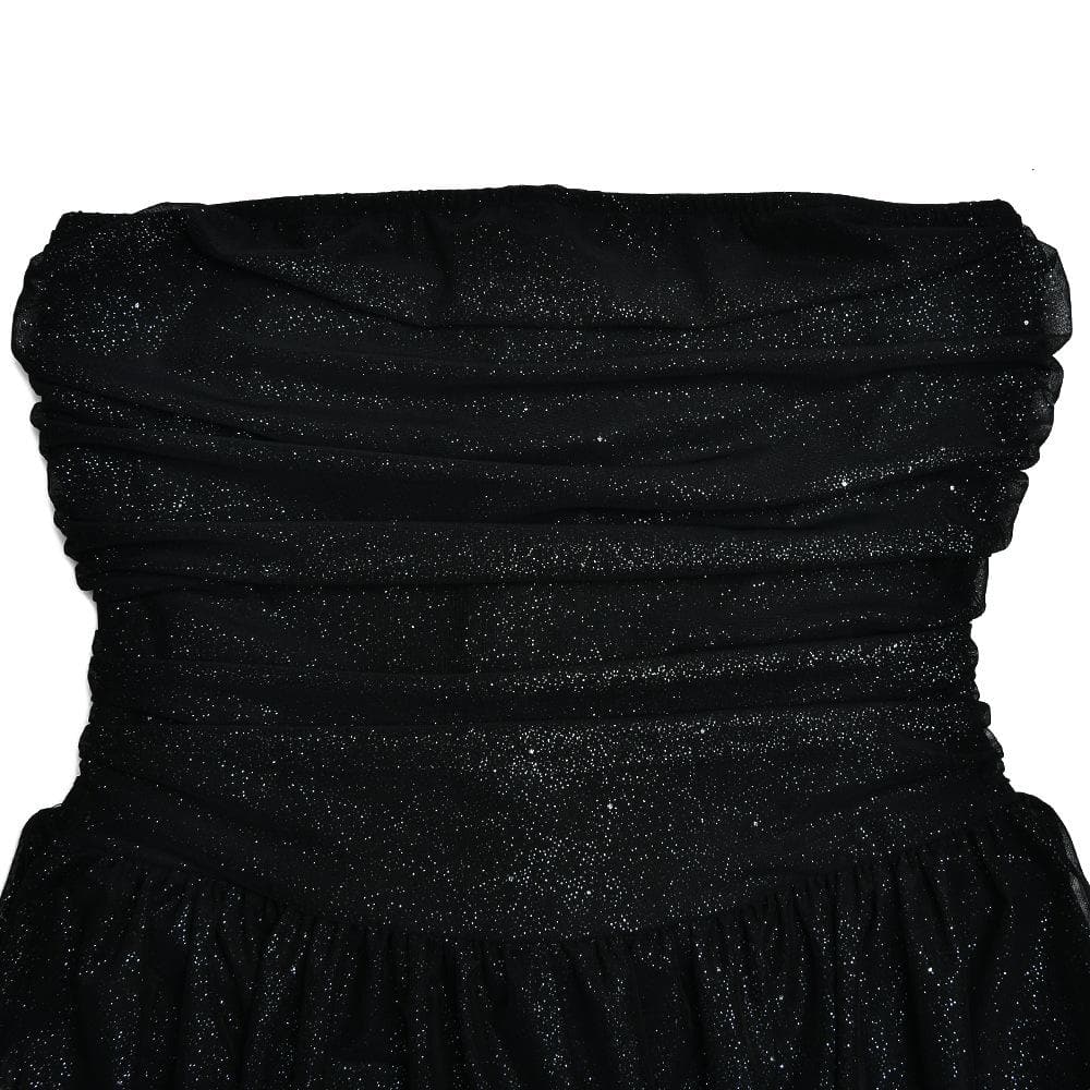 Ruched backless glitter mesh tube mini dress | Festival Outfits Women