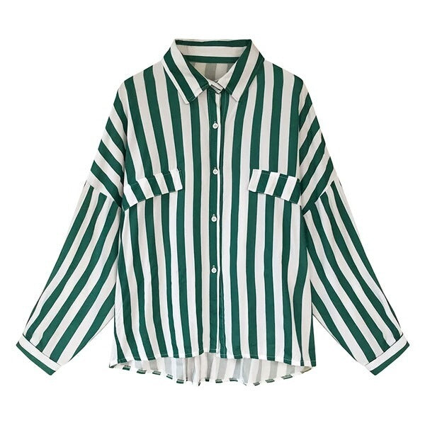 Women Casual Striped Print Long Sleeve Blouses