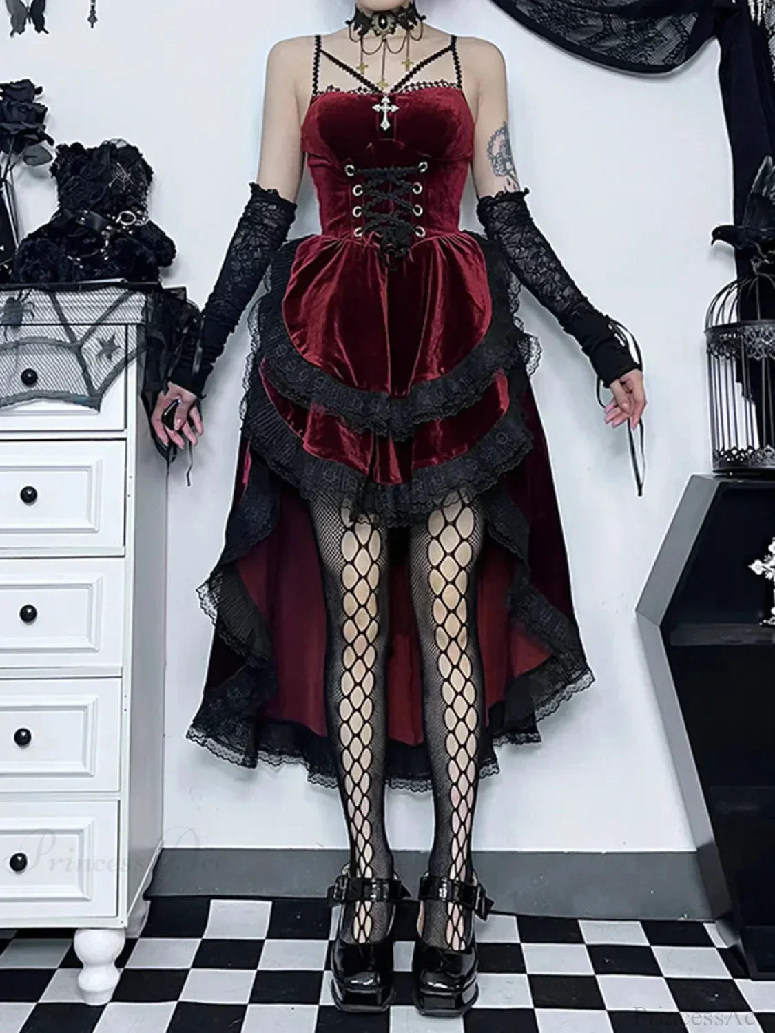 Obscure Attractive Cinch Waist Pull Midi Dress
