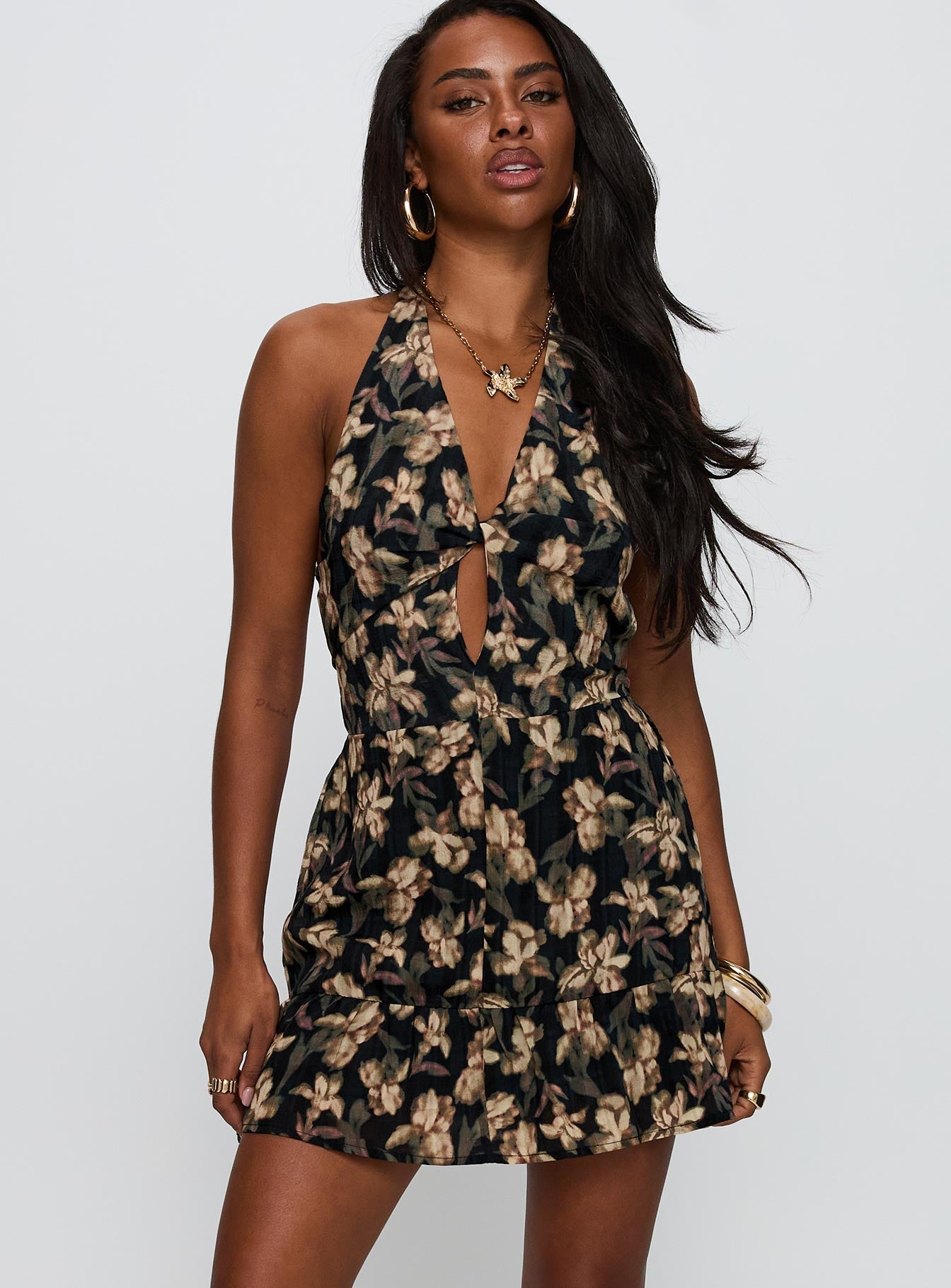 Ivorie Halter Mini Dress Multi