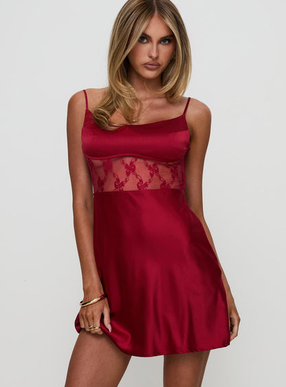 Le Tigre Lace Mini Dress Red
