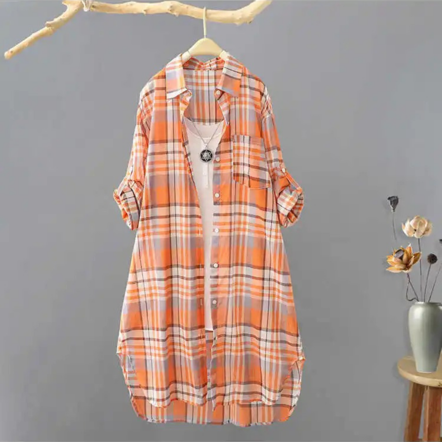 Women's Trendy Checkered Flannel Blouse | Ideal for Spring/Summer