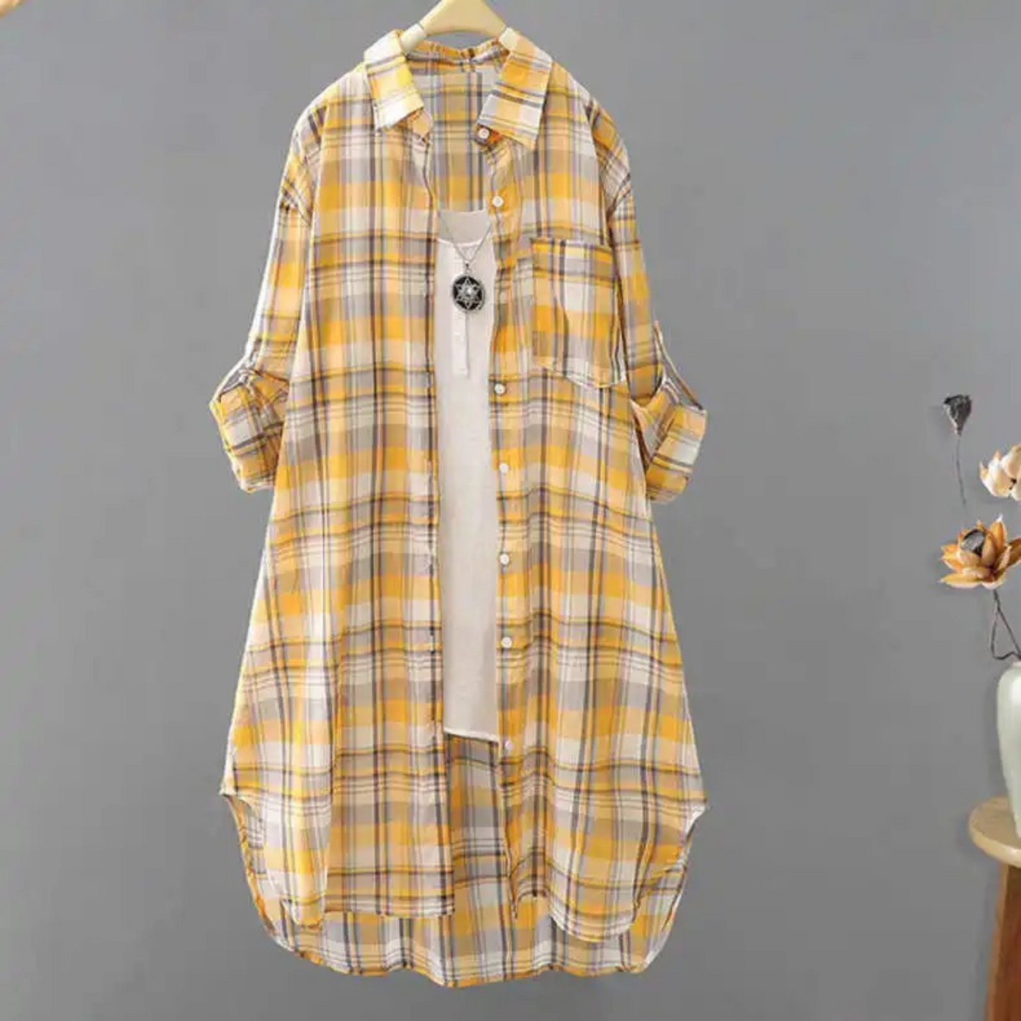 Women's Trendy Checkered Flannel Blouse | Ideal for Spring/Summer