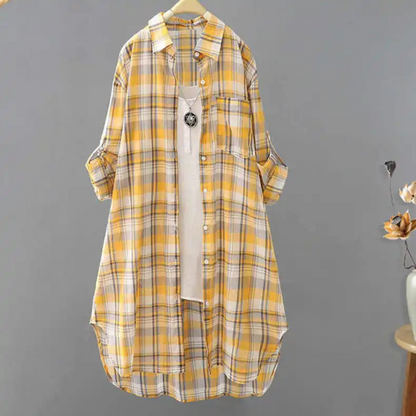 Women's Trendy Checkered Flannel Blouse | Ideal for Spring/Summer