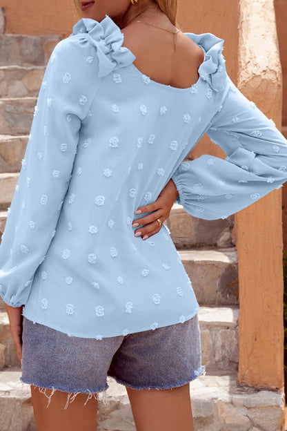 Fashion Casual Solid Split Joint V Neck Tops