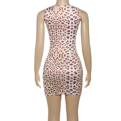 Leopard print lace hem mini dress  | Festival Outfits Women  | Leopard Print Mini Dress