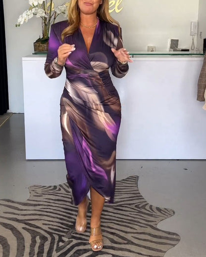 Chloe - Midi Dress - Elegant - Material - For Formal Occasions