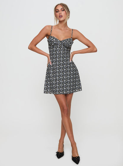 Draven Mini Dress Black Multi