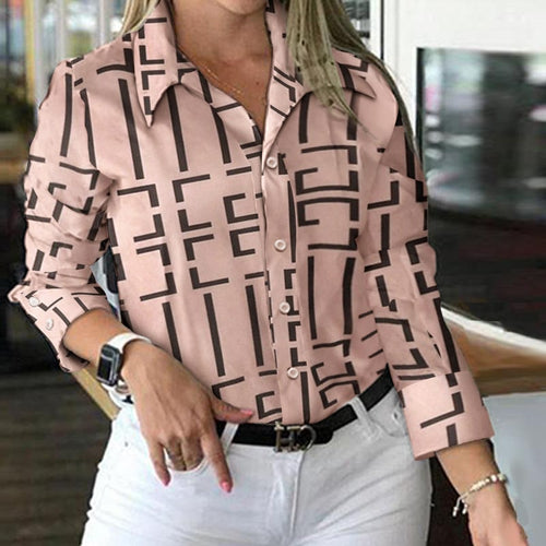 S-XL Women Casual Graphic Printed Blouse