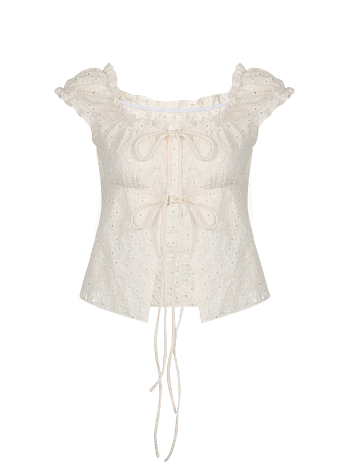 Mora Eyelet Tie-Front Blouse