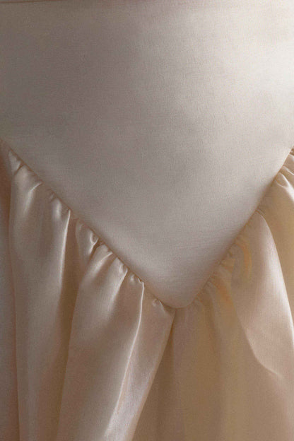 Carla Ruched Gown - Cream Ivory