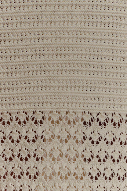 Madeline Scallop Knit Midi Skirt - Ivory