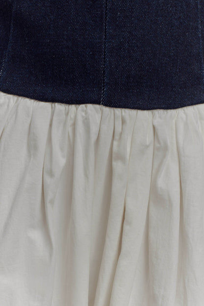 Ashwin Denim Cotton Midi Dress - Indigo Blue