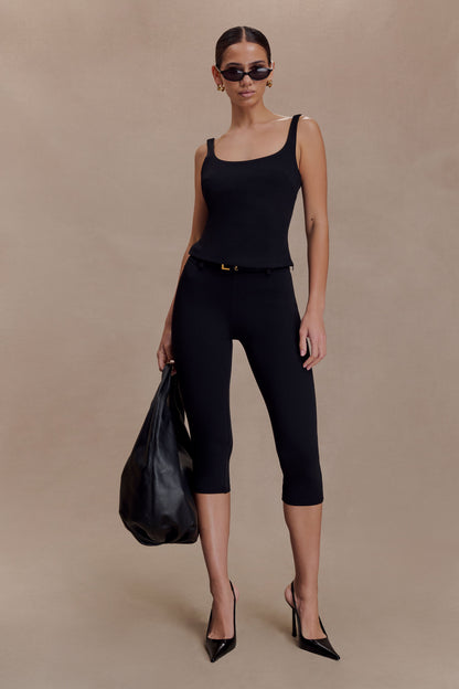 Blanca Stretch Crepe Cami Top - Black