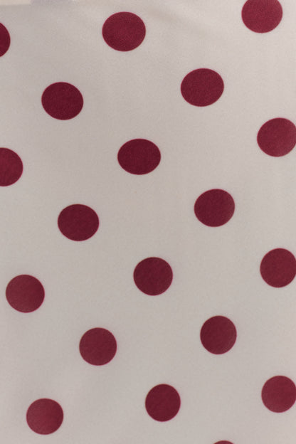 Nadine Halter Chiffon Maxi Dress - Ivory/Merlot Polka Dot
