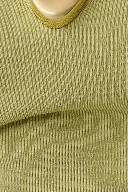 Dimitri Knit Halter Top With Hardware - Light Olive