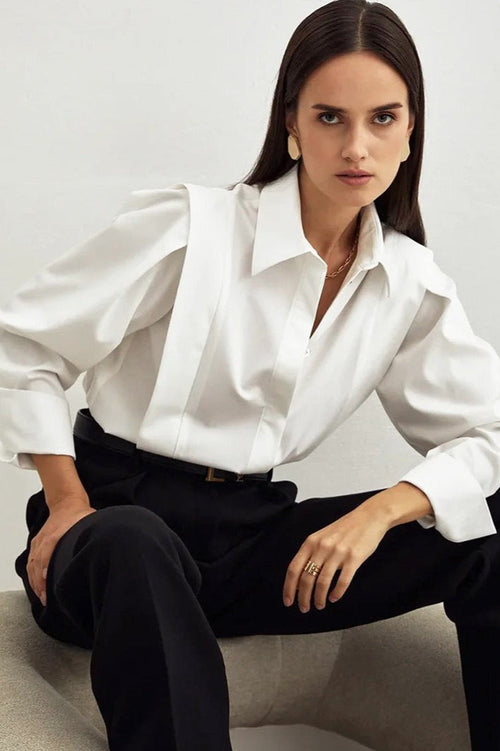 Elegant Structured Shoulder Blouse