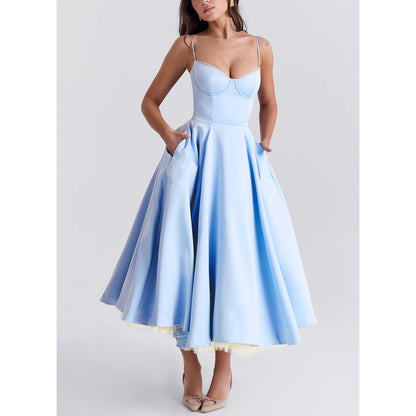 Lace-Draped Off-Shoulder Midi Dress