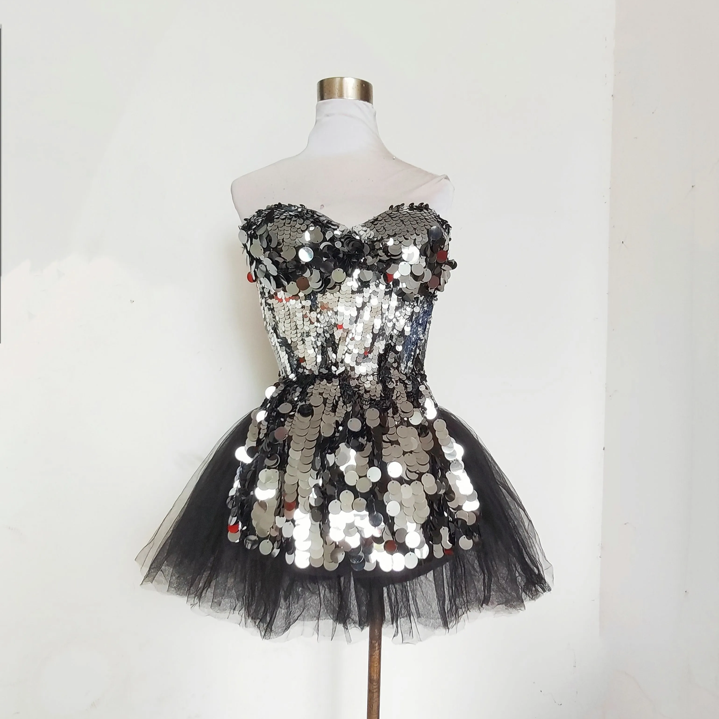 Sweetheart neck glitter mesh mini dress  | Festival Outfits Women