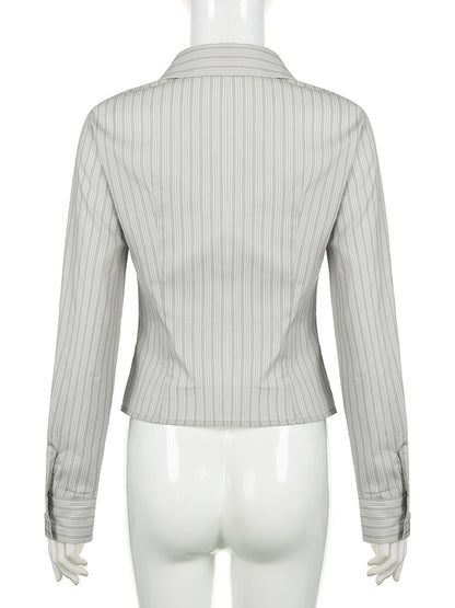 Y2K Sheer Mesh Crop Tops Long Flare Sleeve See Through Blouses Low Cut Cardigan Shirts Trendy Streetwear