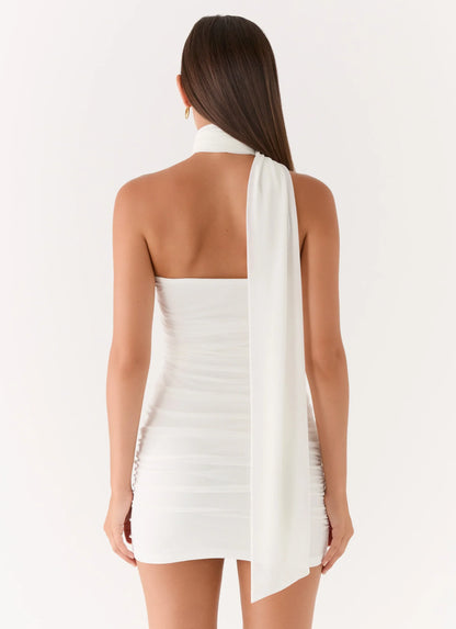Breaking News Micro Mini Dress - White