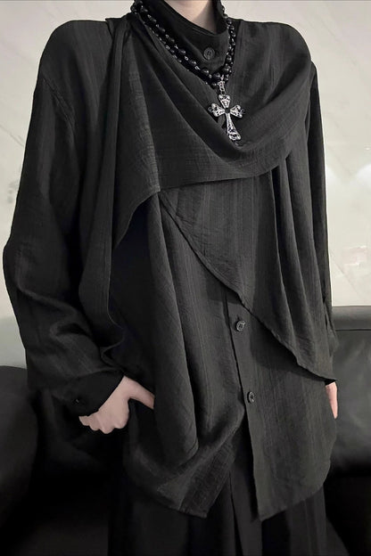 Vintage Asymmetrical Patchwork Blouse