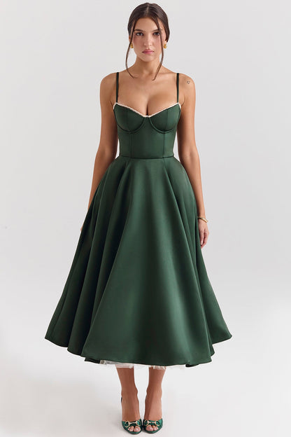 Katey - Elegant Tulle Midi Dress for Women