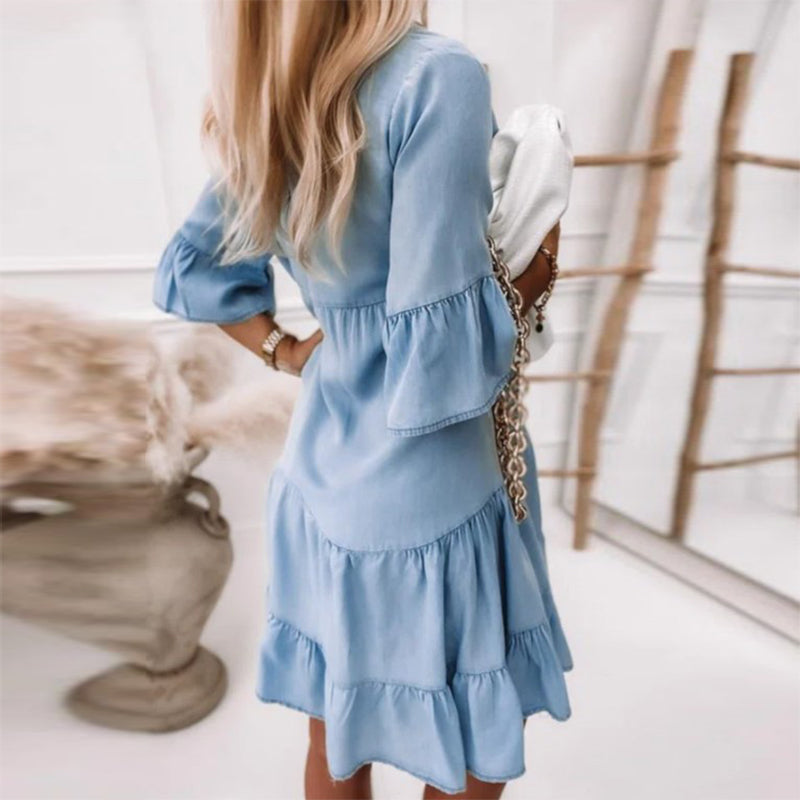 Faryn - Soft Cotton Summer Midi Dress for Women