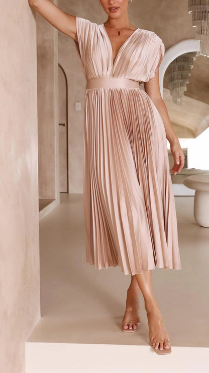 Maisyn - Elegant Satin Midi Dress for Women
