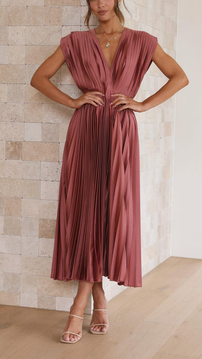 Maisyn - Elegant Satin Midi Dress for Women