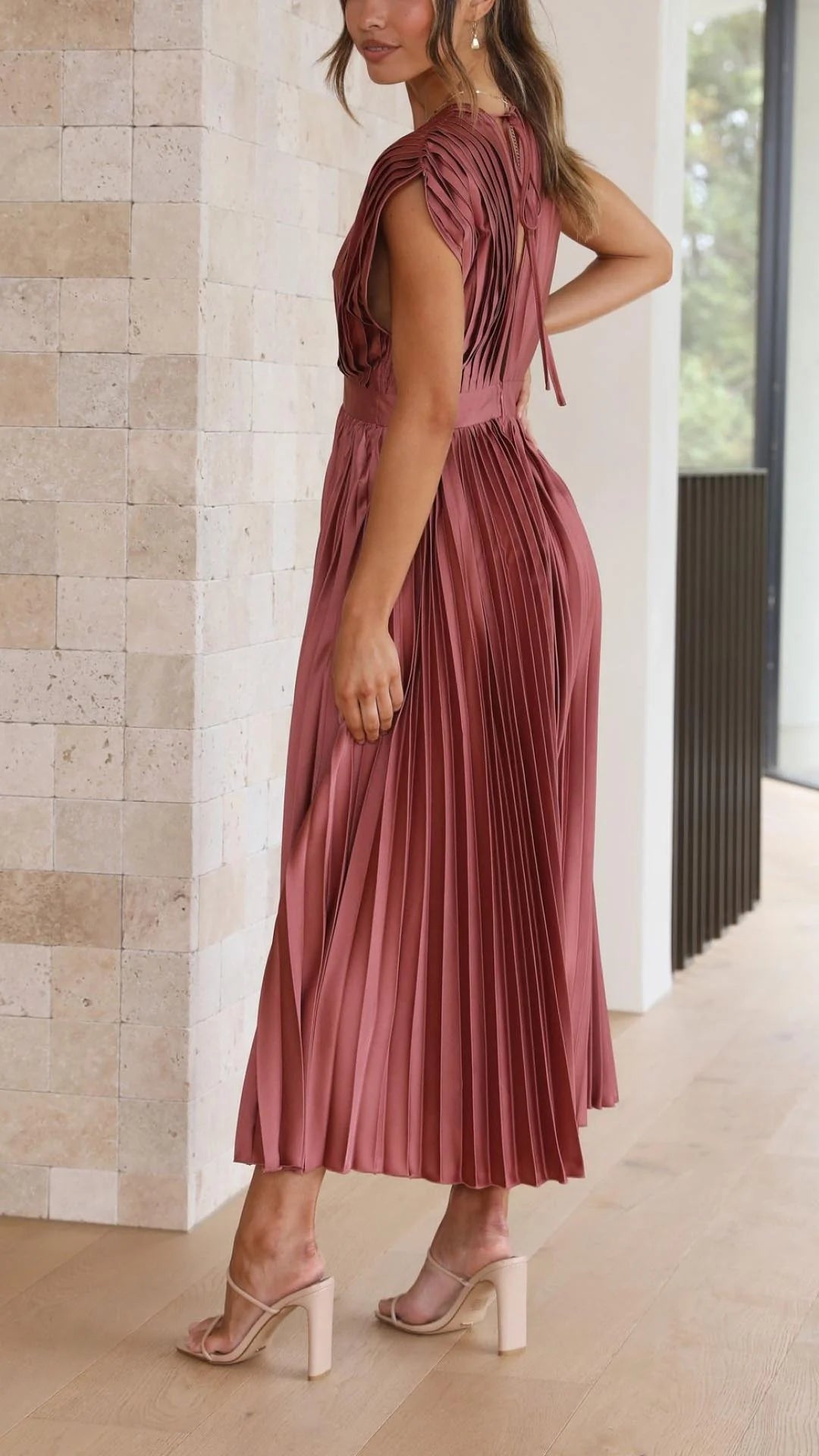 Maisyn - Elegant Satin Midi Dress for Women