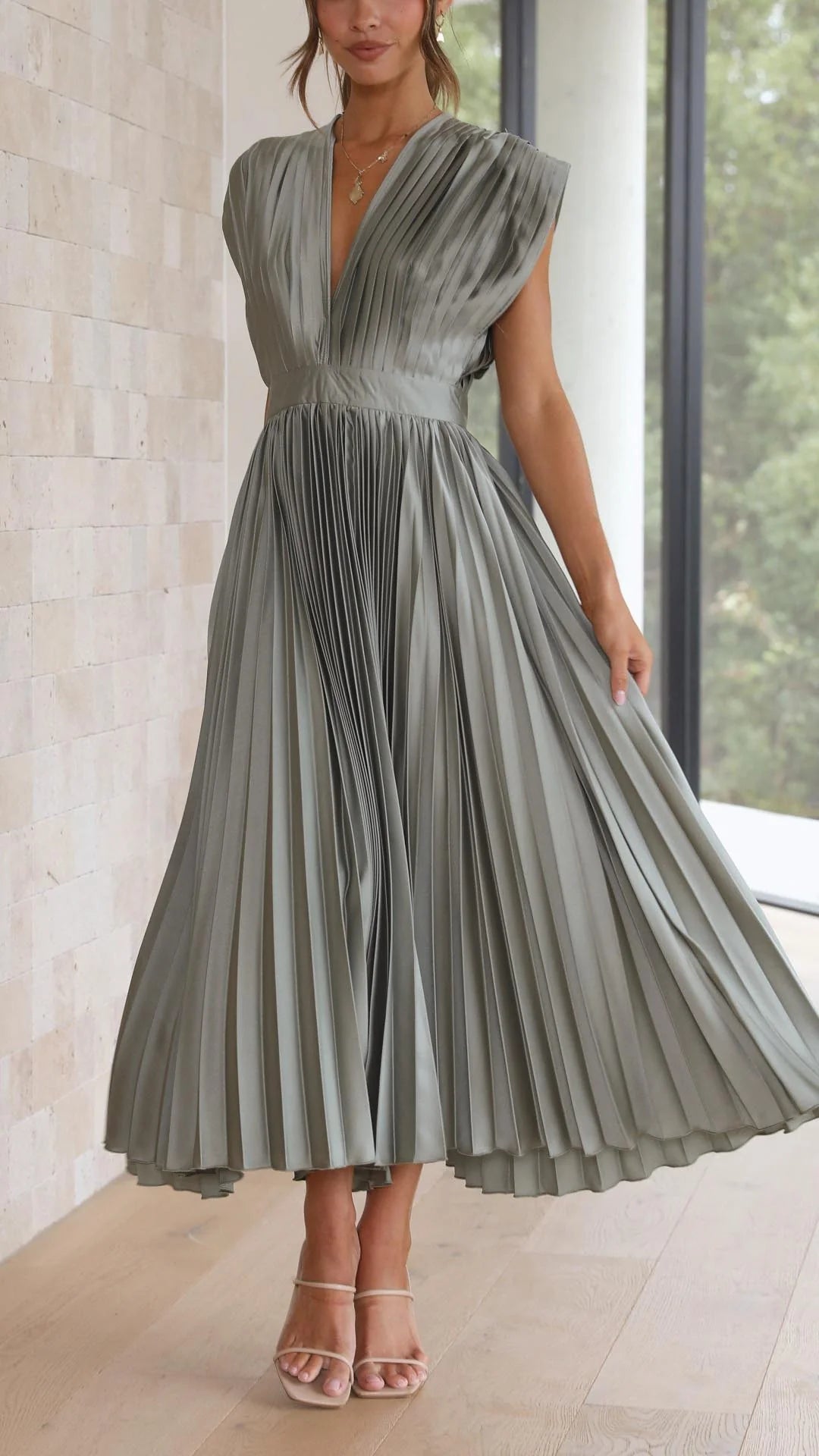 Maisyn - Elegant Satin Midi Dress for Women