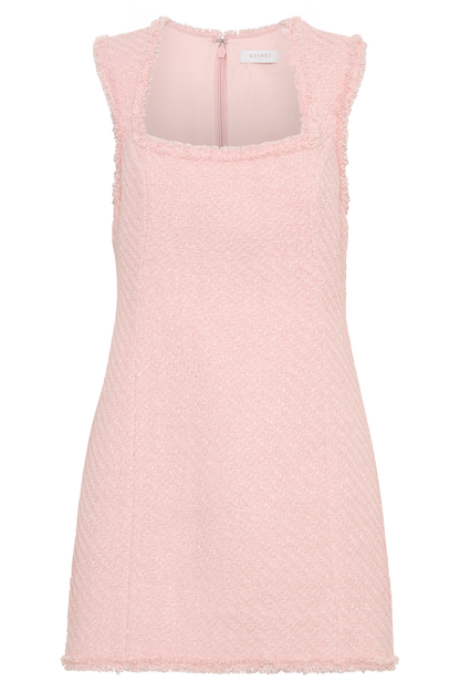 Lea Tweed Sleeveless Mini Dress - Baby Pink