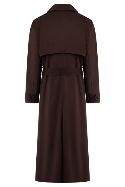Marc Faux Suede Coat - Cocoa Chocolate