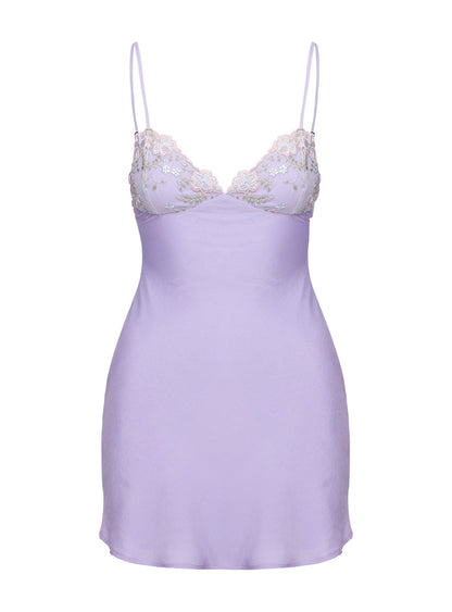 Hintz Satin Mini Dress Lilac