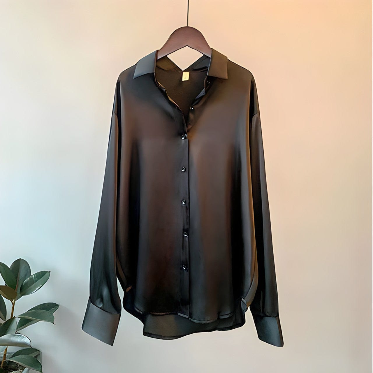 Women's Elegant Satin Blouse with Buttons | Ideal for Spring/Summer
