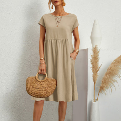 Women's Classic Roundneck Midi Dress  | Ideal for Spring/Summer