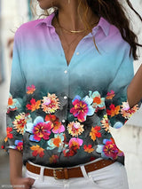 Women's Modern Floral Print Long Sleeve Blouse | Ideal for Spring/Summer