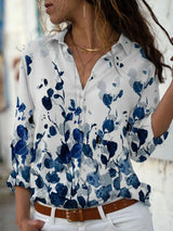 Women's Modern Floral Print Long Sleeve Blouse | Ideal for Spring/Summer