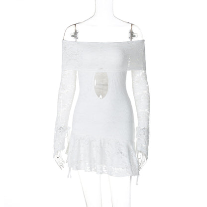 Varnika Off Shoulder Lace Mini Dress
