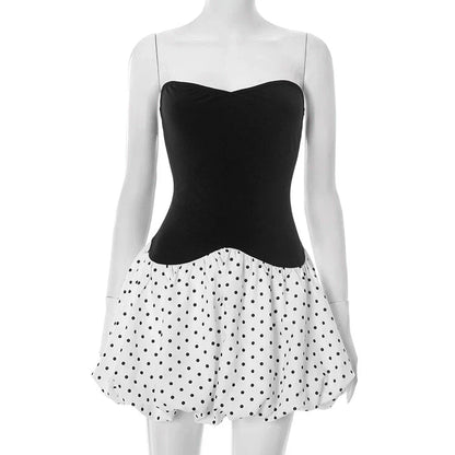 Brayleigh Polka Dot Tube Mini Dress