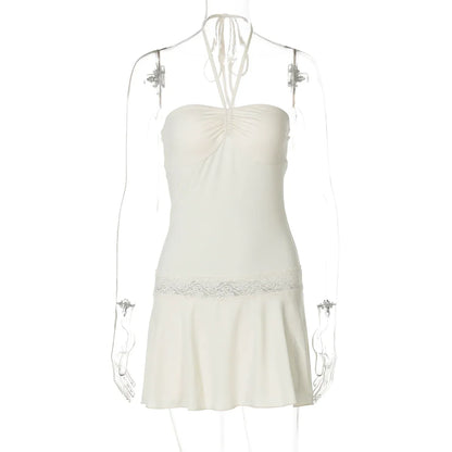 Mulan Lace Halter Mini Dress