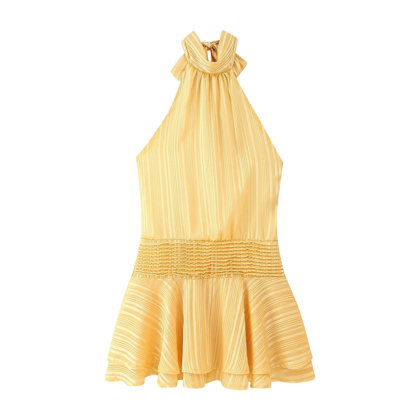 Winter Halter Satin Mini Dress