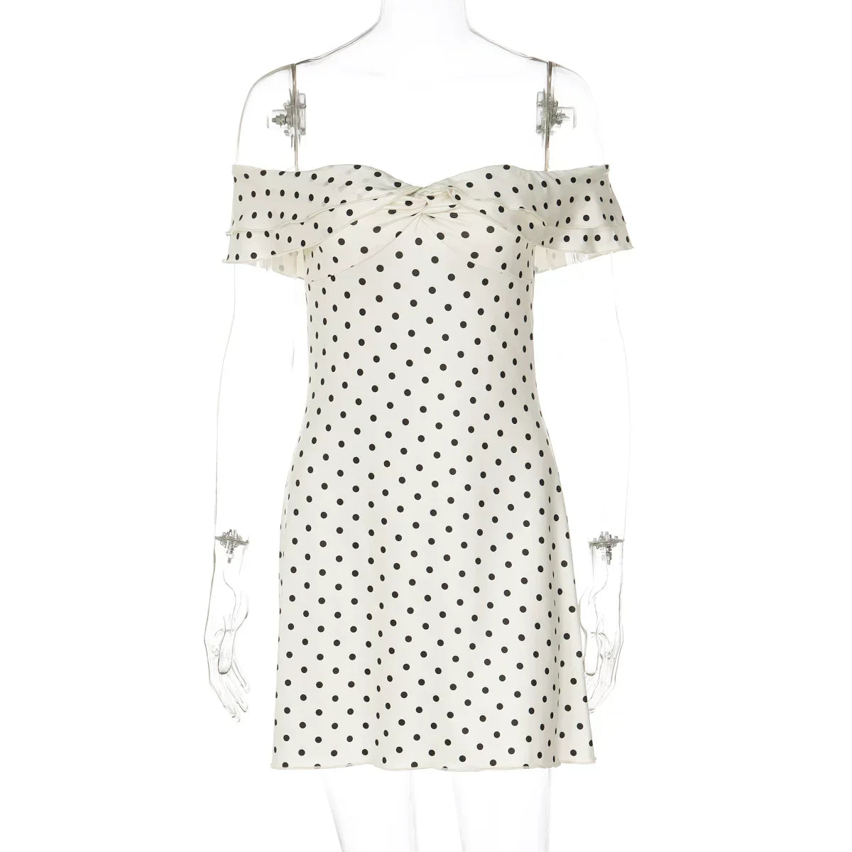Polka Dot Off-Shoulder Mini Dress