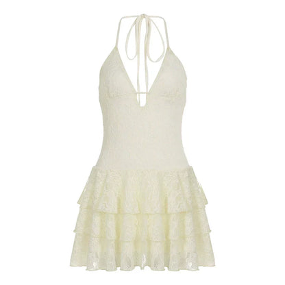 Adaley Lace Tiered Mini Dress