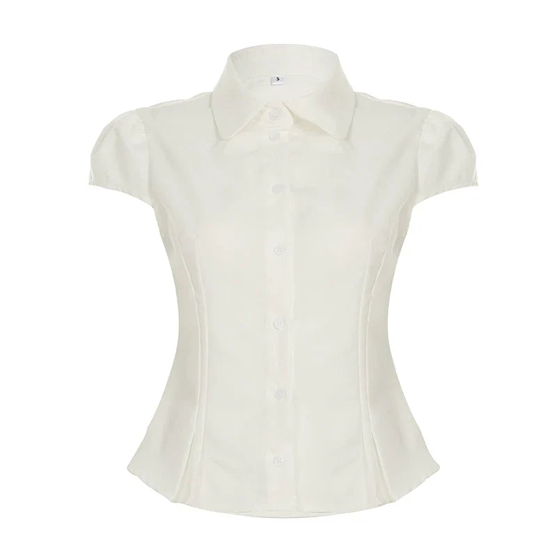 Esmee Pleated Button-Up Blouse